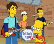 Bart (vorne r.) mit seinen neuen Freunden von Blink 182 ...
