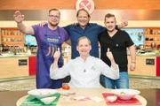 Von links: Felix Weis, Juror Christoph Rüffer, Moderator Björn Freitag, Florian Wüllscheidt