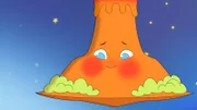Der kleine Vulkan schämt sich für seinen Bartflaum.