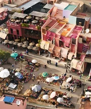 market place in Marrakesh's medina quarter.
