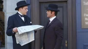 Winston Churchill (Thomas Howes, l.) und William Murdoch (Yannick Bisson, r.)