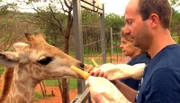 Auf Okutala Etosha geht es für die Babygiraffen Namib, Oba und JJ raus in die Freiheit. Ihr neues Zuhause ist ein 240 Quadratkilometer großes Schutzgebiet. Vor dem Aufbruch gibt es zur Stärkung ein paar Flaschen Milch.