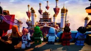 Sora (2.v.l.), Lloyd (3.v.l.), Kai (2.v.r.), Nya (r.)