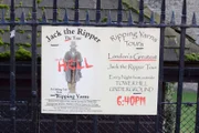 C12BCX A Poster advertising Jake the Ripper Tours in the city of London England