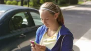 Autumn on her phone.