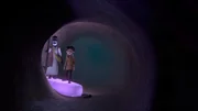 Als Klincus (rechts) nach mehrfachem Anraten von Homnius (links) endlich den "Glomochs" genannten Steinkreaturen zuhört, offenbaren diese ihm die geheimen Tunnelgrabungen von Graylock.