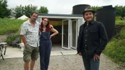 V.l.: Toby, Tochter Islay und Simon Parfett vor dem U-Boot.