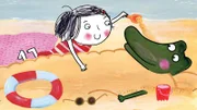 Heute geht es an den Strand, natürlich mit Krokodil.