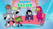 v.li.: Cyborg, Beast Boy, Raven, Starfire