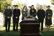l-r Lance Sweets(John Francis Daley),Zack Addy( Eric Millegan),Temperance Brennan(Emily Deschanel),Angela Montenegro(Michaela Conlin),Jack Hodgins(T.J. Thyne),Camille Saroyan(Tamara Taylor)