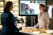 Die Untersuchungen des Mordopfers erweisen sich für Brennan (Emily Deschanel, l.) und Jessica Warren (Laura Spencer) als besonders schwierig, da die sterblichen Überreste von Ratten bearbeitet wurden. Die Verwendung des sendungsbezogenen Materials ist nur mit dem Hinweis und Verlinkung auf TVNOW gestattet.