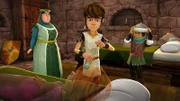 Mit einem Gegenmittel will Arthur die vergiftete Guinevere retten.