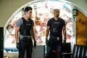 L-R: Victor Tan (David Lim) and Daniel 'Hondo' Harrelson (Shemar Moore)