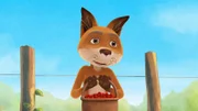 Opa Fuchs hat eine Überraschung, er bringt den Kindern schöne Holunderbeeren.