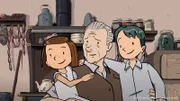 Colette und Ernest sind überglücklich, dass ihr Großvater wieder zurück ist.