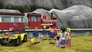 Feuerwehrmann Sam wird mit Schnuffi nach Norman und der großen Käserolle suchen.