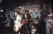 Michael J. Fox as Marty McFly (center) in the 1985 hit movie, Back to the Future.