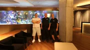 Wayde, Brett and John show off the tank.