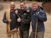Ed Beaulieu, Greg Wittstock and Brian Helfrich posing at the Berg residence build. Greg's goal in life is to completely transform boring backyards and plain public spaces by designing, and installing custom water features, turning these areas into entirely new natural ecosystems.