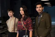 L-R: Craig (Daniel Radcliffe), Eliza (Geraldine Viswanathan), Sanjay (Karan Soni)