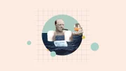 Eine Animation von Winston Churchill in einem Bad mit einem Pykrete-Eiswürfel. (Curiosity Stream/Mary Evans Picture Library)