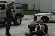 Raphael Sifuentes (Lobo Sebastian, r.) muss sich Eric Delko (Adam Rodriguez, M.) und Lt. Horatio Caine (David Caruso, l.) stellen ...