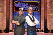 Als Kandidaten zu Gast bei "Wer weiß denn sowas?": Der Fernsehkoch Mario Kotaska (l.) und der Fernsehkoch Ralf Zacherl (r.).