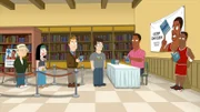 Jeff (l.), Hayley (2.v.l.), Scottie Pippen (r.)