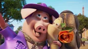 Reggie möchte Agnes zum Hochzeitstag mit einem Tänzchen überraschen - Schwein Clive bringt es ihm bei.