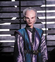 Delenn (Mira Furlan) ist Mitglied des Grauen Rates, der Regierung der Minbari. Gleichzeitig ist sie ihre Botschafterin auf Babylon 5.