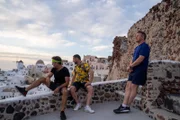V.l.:  Gino D'Acampo, Fred Sirieix, Gordon Ramsay