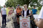 Protest gegen Stromtrasse Südlink in Thüringen.