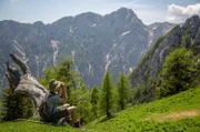 Philip Matk auf der Suche nach seinen Schafen auf der Alm.