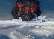 Vor hunderten Millionen Jahren bedeckte eine Eisschicht einen Großteil der Erde. Land und Meere waren gefroren. Dann ließen Vulkanausbrüche das Eis schmelzen.