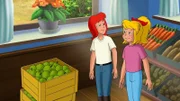 Bibi (r.) und Tina (l.) helfen im Hofladen von Linda aus.