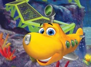 Timmy (Bild) ist ein junges U-Boot, das zusammen mit seinen Freunden seine Welt entdeckt und erforscht.