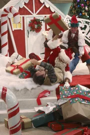 Santa" - Jim tangles with a department store Santa after the two are involved in a parking lot fender bender. Unfortunately, Jim's kids witness the skirmish and are fearful Santa won't leave them any gifts for Christmas, on "According to Jim," TUESDAY, DECEMBER 14 (9:00-9:30 p.m., ET), on the ABC Television Network. (ABC/MICHAEL ANSELL) JIM BELUSHI, BRUCE JARCHOW, TIM KAZURINSKY