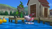 Suzie ist in großer Eile, sie möchte auf keinen Fall die Vorführung eines neuen Wasserflugzeugs verpassen.