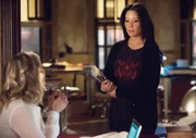 (L-R) Anastasia Griffith as Agatha Spurrell and Lucy Liu as Joan Watson
