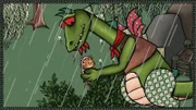 Dragon findet ein kleines Kätzchen und nimmt es bei sich auf.