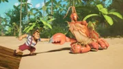 Selbst der starke Conan hat keine Chance im Kampf gegen den Krabbenkönig.