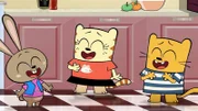 Ollie und Moon haben sich mit dem Hasen angefreundet.