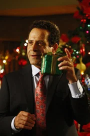 Monk (Tony Shalhoub) erinnert sich an das letzte Weihnachtsfest, das er zusammen mit seiner Frau Trudy gefeiert hat und das Geschenk, das bis heute ungeöffnet in einem Bücherregal steht ...