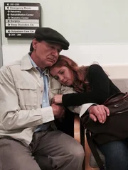 Elaine and Father as she is about to check herself in for mental health problems.