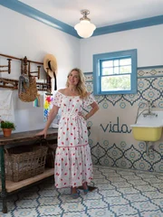 Designer Grace Mitchell, of HGTV's One of a Kind, in the mud room that she designed for the McGuire family.