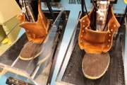 Boot factory, boot leather early stages.