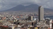 The city of Naples and Mount Vesuvius