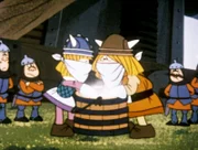 Geheimnisvoll mischen Wickie und Snorre die Zutaten ihrer Erfindung. Die Magyaren sollen bald staunen.
