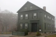 The exterior of the house in foggy weather.