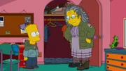 Beim Schlittenfahren versenkt Bart (l.) einen Einkaufswagen mitsamt dem ganzen Hab und Gut einer Landstreicherin in einem Teich. Da er sich schuldig fühlt, nimmt er die Obdachlose Hettie (r.) mit nach Hause und lässt sie dort in seinem Kleiderschrank übernachten ...